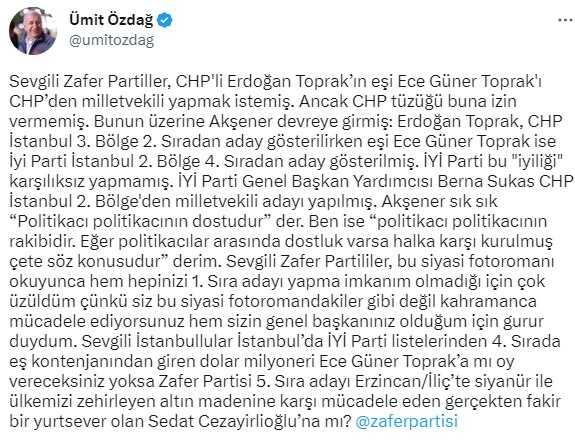 Eski eşi sayesinde vekil adayı olduğu öne sürülen Ece Güner, isyan etti