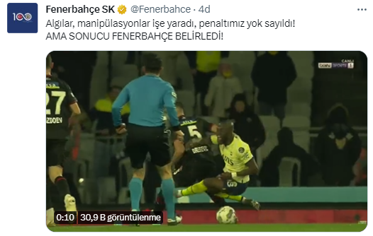 Fenerbahçe'den olay paylaşim: Sonucu biz belirledik