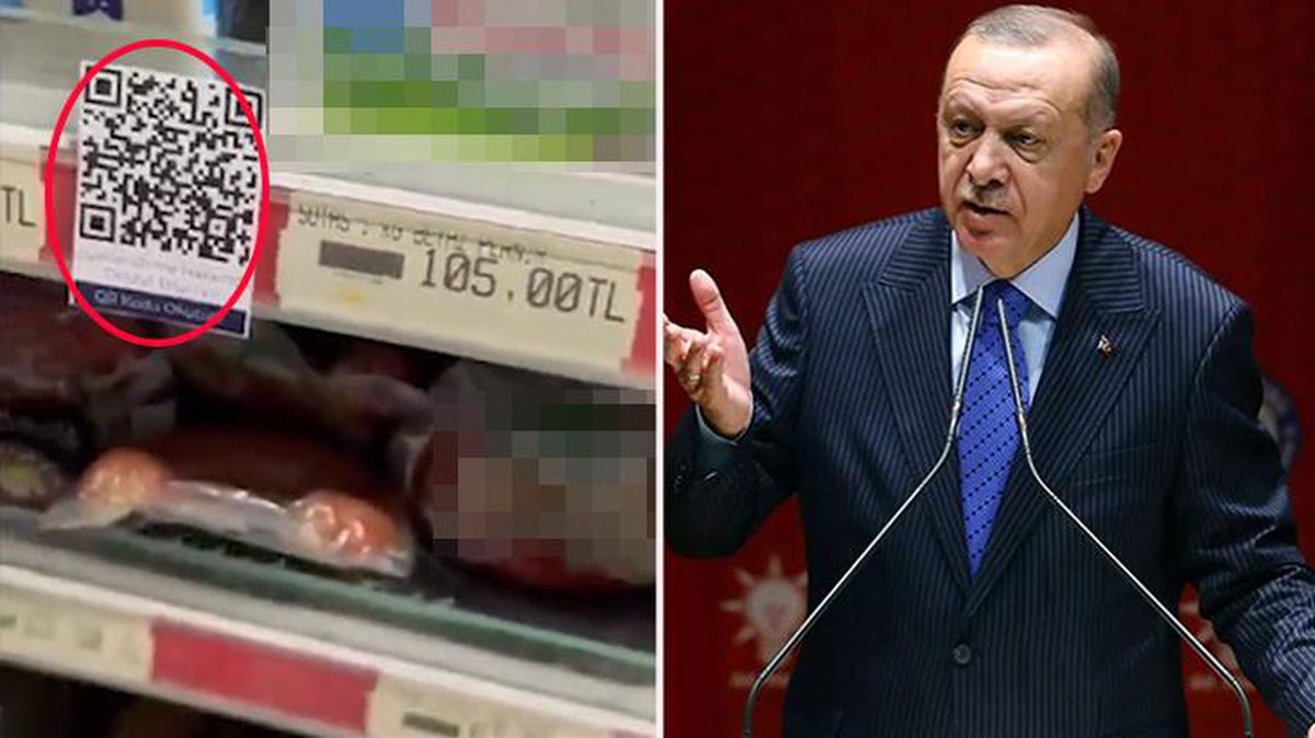CHP'den etiket hamlesi! Marketteki QR kodu okutan vatandaşlar Cumhurbaşkanı Erdoğan'ın videosu ile karşılaştı