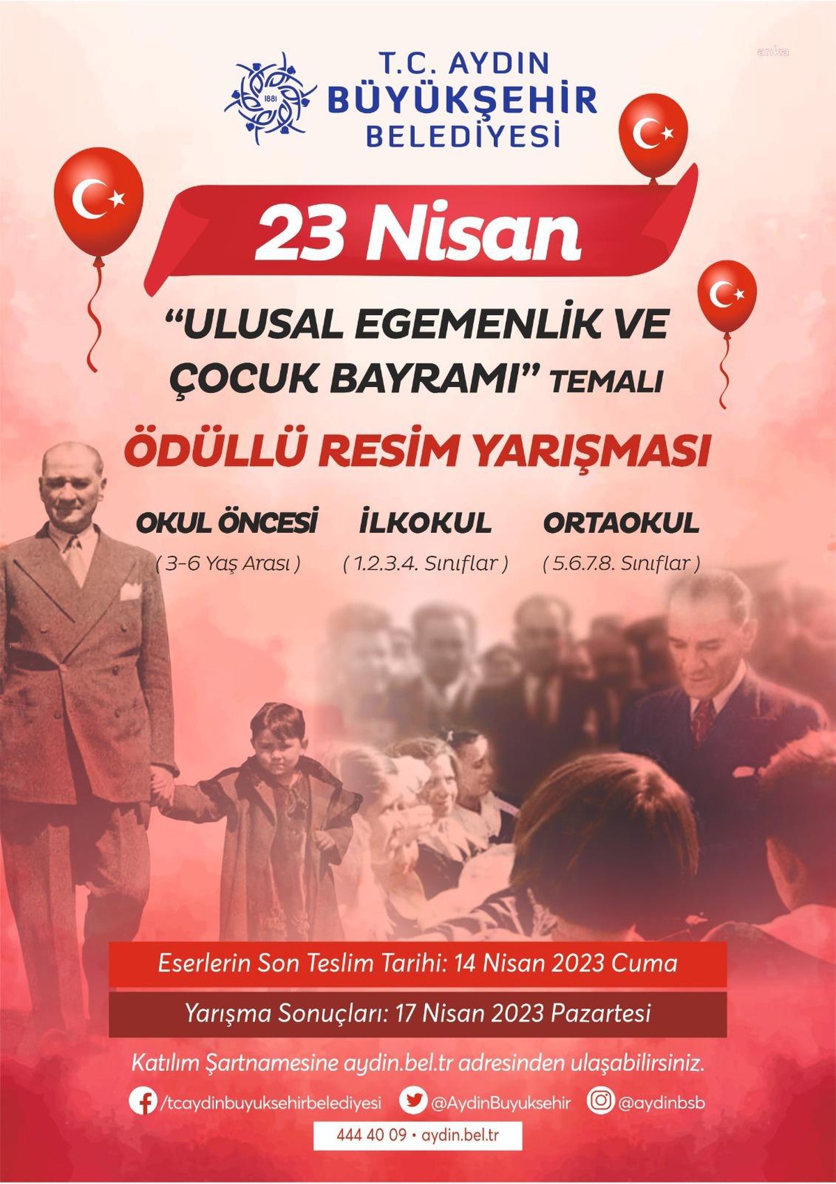 Aydın Büyükşehir Belediyesi\'nden 23 Nisan Temalı Ödüllü Resim Yarışması
