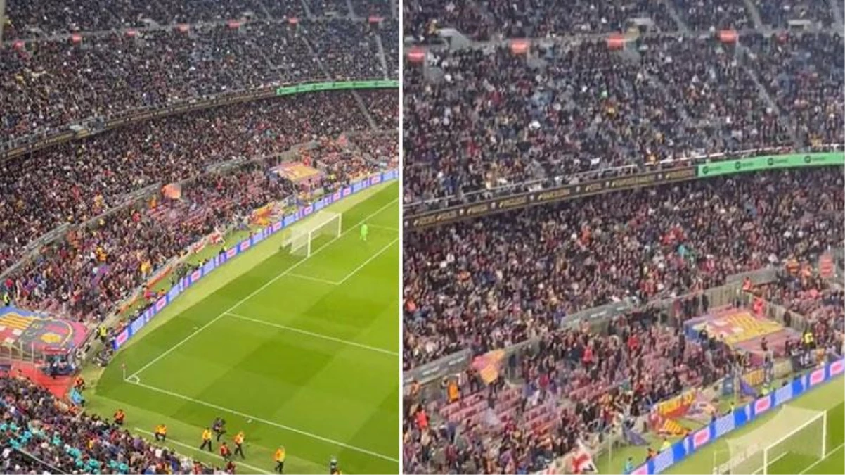 Barcelona tribünleri dakika 10\'u gösterdiğinde hep bir ağızdan Messi tezahüratı yaptı