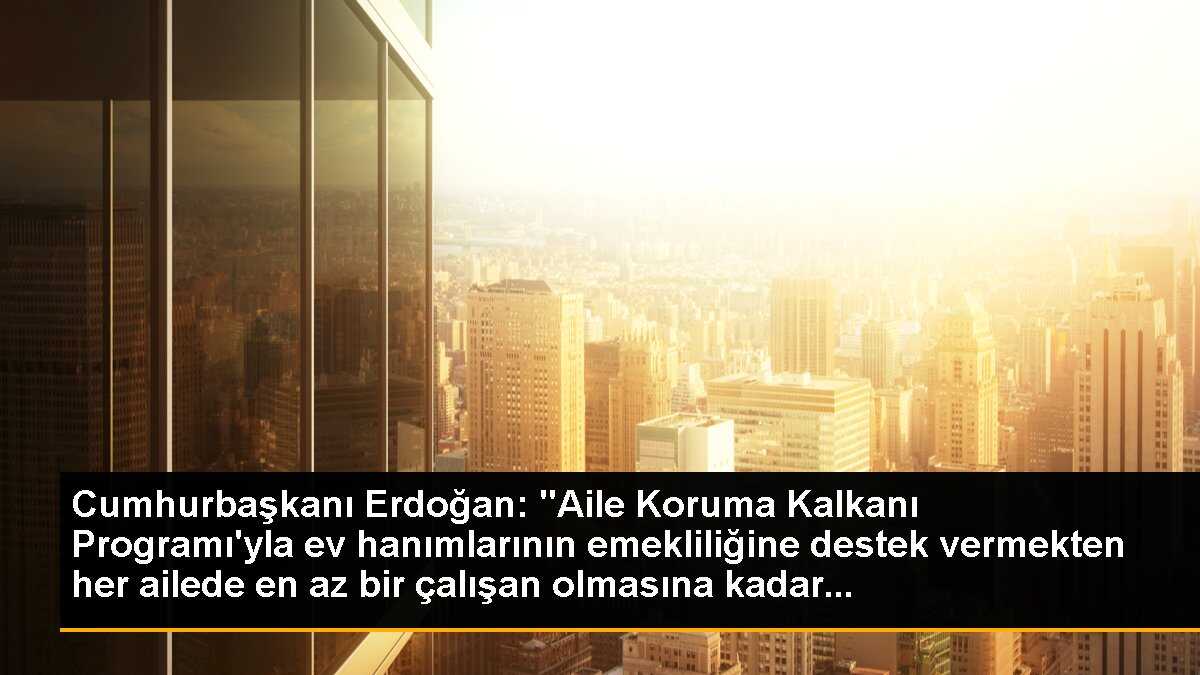 Cumhurbaşkanı Erdoğan: "Aile Koruma Kalkanı Programı\'yla ev hanımlarının emekliliğine destek vermekten her ailede en az bir çalışan olmasına kadar...