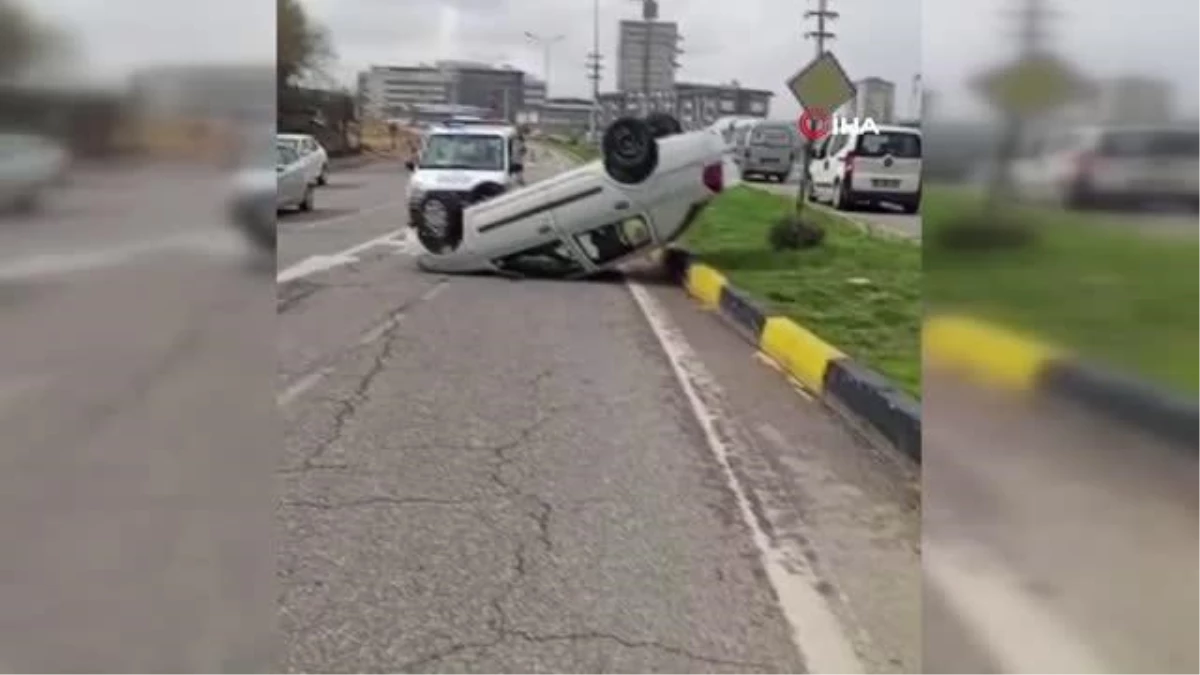 Kontrolden çıkan araç takla attı: 2 yaralı