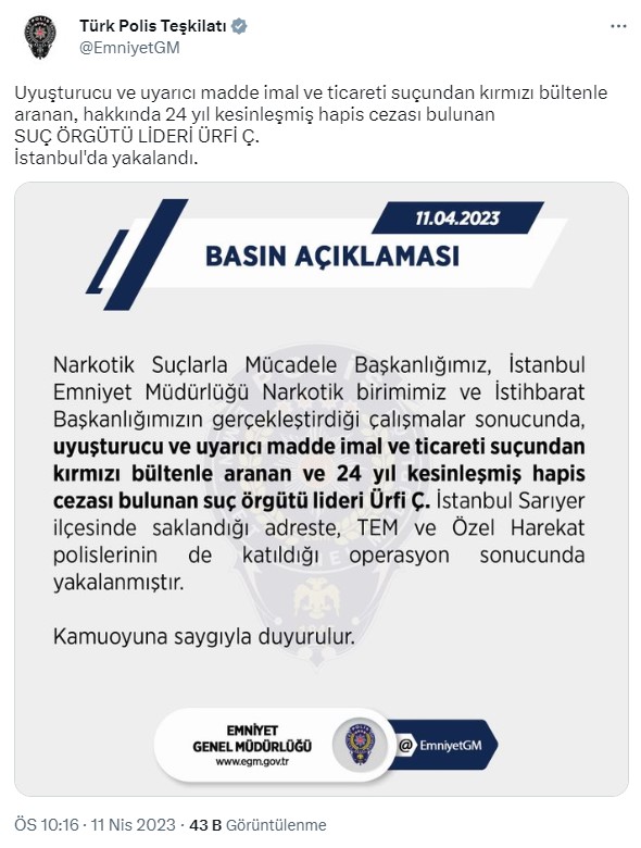 Son Dakika: Kırmızı bültenle aranan uyuşturucu baronu Urfi Çetinkaya İstanbul'da yakalandı