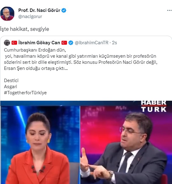 Bizzat Naci Görür açıkladı! Erdoğan'ın sert sözlerle eleştirdiği profesörün kim olduğu ortaya çıktı