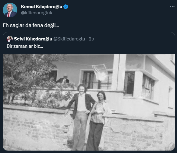 Eşi aile albümünden eski bir fotoğraf paylaştı, Kılıçdaroğlu'ndan bomba yorum geldi: Saçlar da fena değil