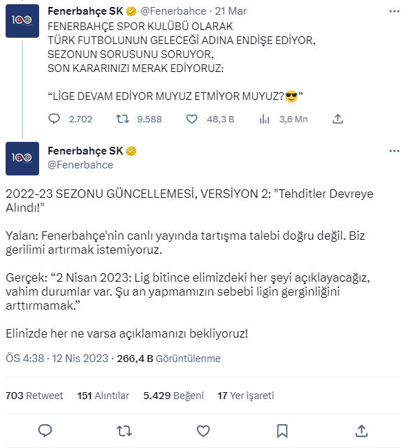 Fenerbahçe'den ezeli rakibine gönderme: Elinizde her ne varsa açıklamanızı bekliyoruz