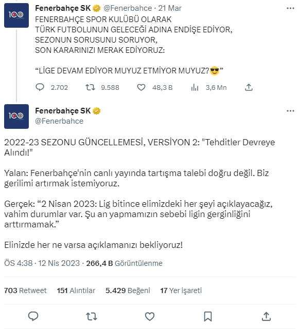 Fenerbahçe'den ezeli rakibine gönderme: Elinizde her ne varsa açıklamanızı bekliyoruz