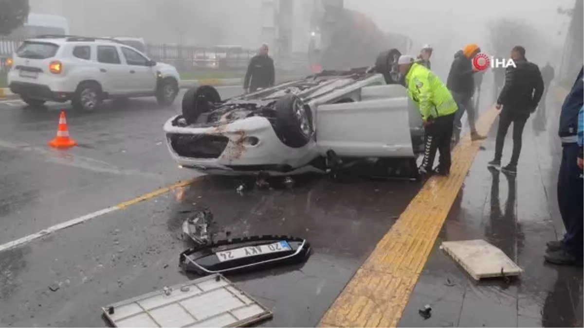 Mardin'de kaldırma çıkan otomobil takla attı: 2 yaralı