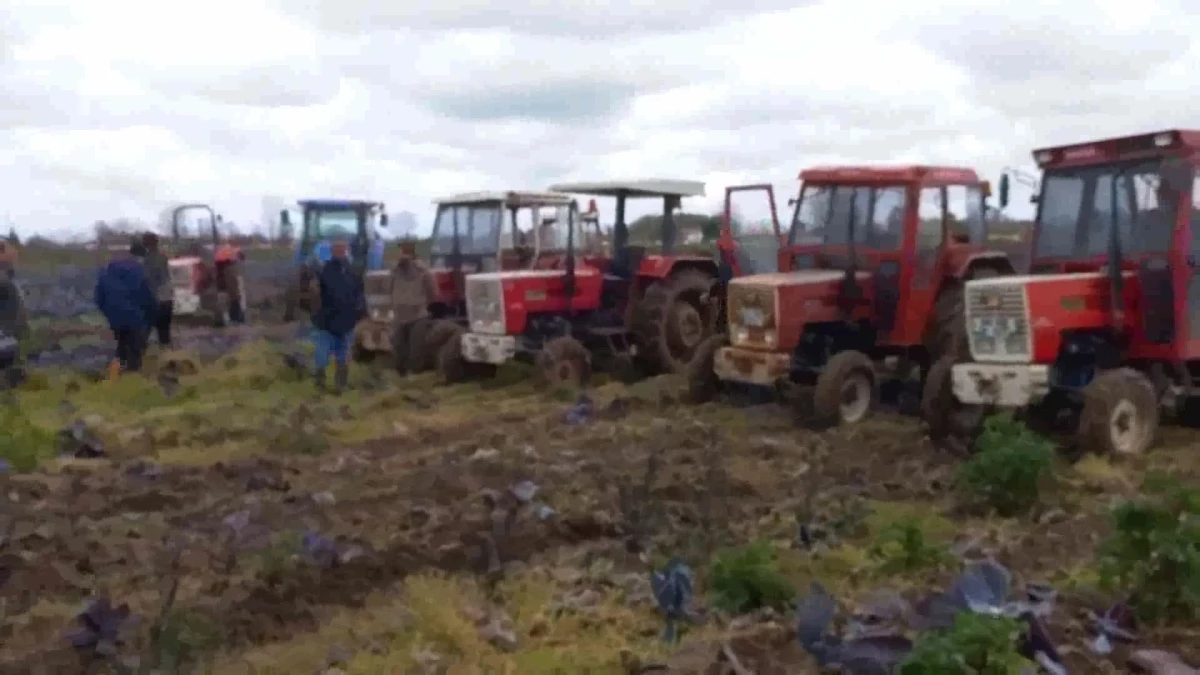 Bafralı Çiftçilerden \'Traktörlü\' Protesto: "Tarım Arazisine Beton Atmak, Cinayettir"