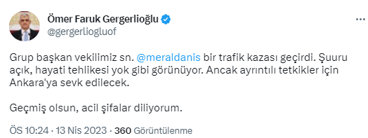 HDP Grup Başkanvekili Meral Danış Beştaş'ın içerisinde bulunduğu araç şarampole devrildi