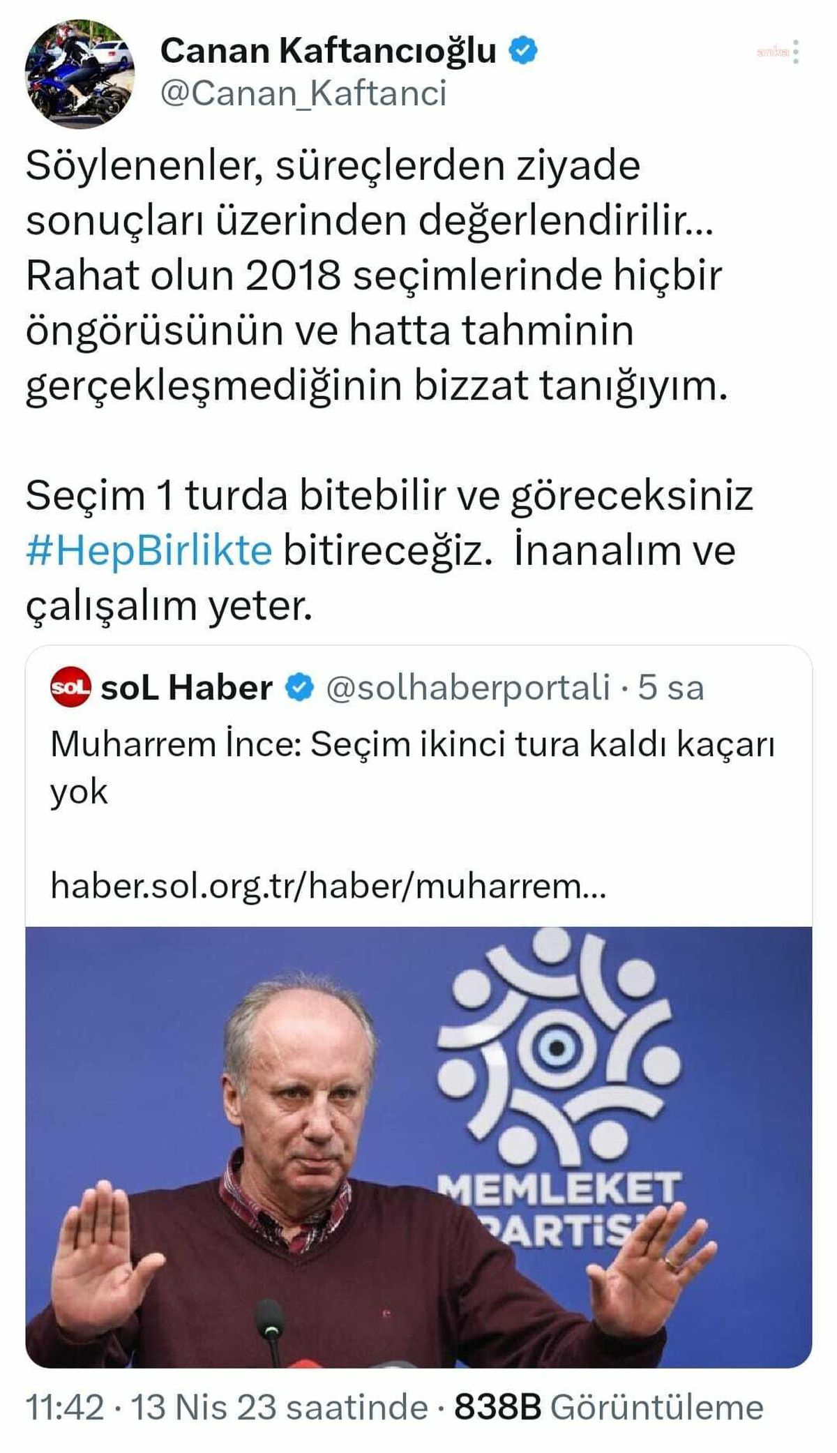 Kaftancıoğlu\'ndan İnce\'ye: "2018 Seçimlerinde Hiçbir Öngörüsünün Gerçekleşmediğinin Bizzat Tanığıyım"