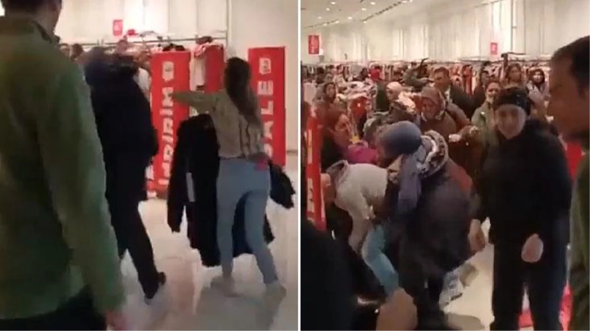 AVM'de pes dedirten görüntü! Genç kadının fırlattığı ürünleri kapabilmek için yerlerde sürüklendiler