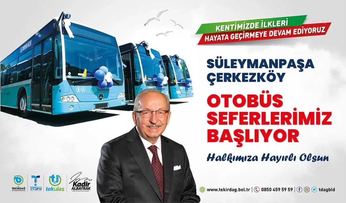 Tekirdağ Büyükşehir, Süleymanpaşa-Çerkezköy Seferlerini Başlatıyor