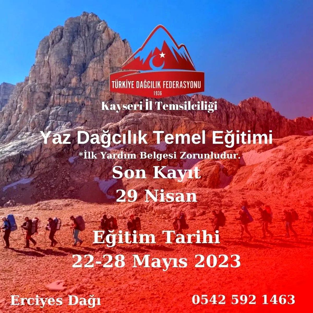 Kayseri\'de Yaz Dağcılık Temel Eğitim Programı düzenlenecek
