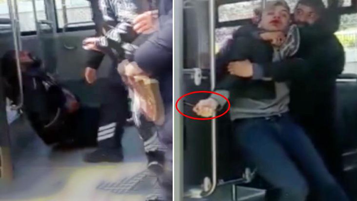 Metrobüste dehşete düşüren kavga kamerada! 3 kişiyi bıçakladı