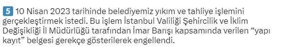 İbb Genel Sekreter Yardımcısı Buğra Gökce: 'Yapı Kayıt Belgesi, Yıkım Kararının Uygulanmasına Engel Olamaz'