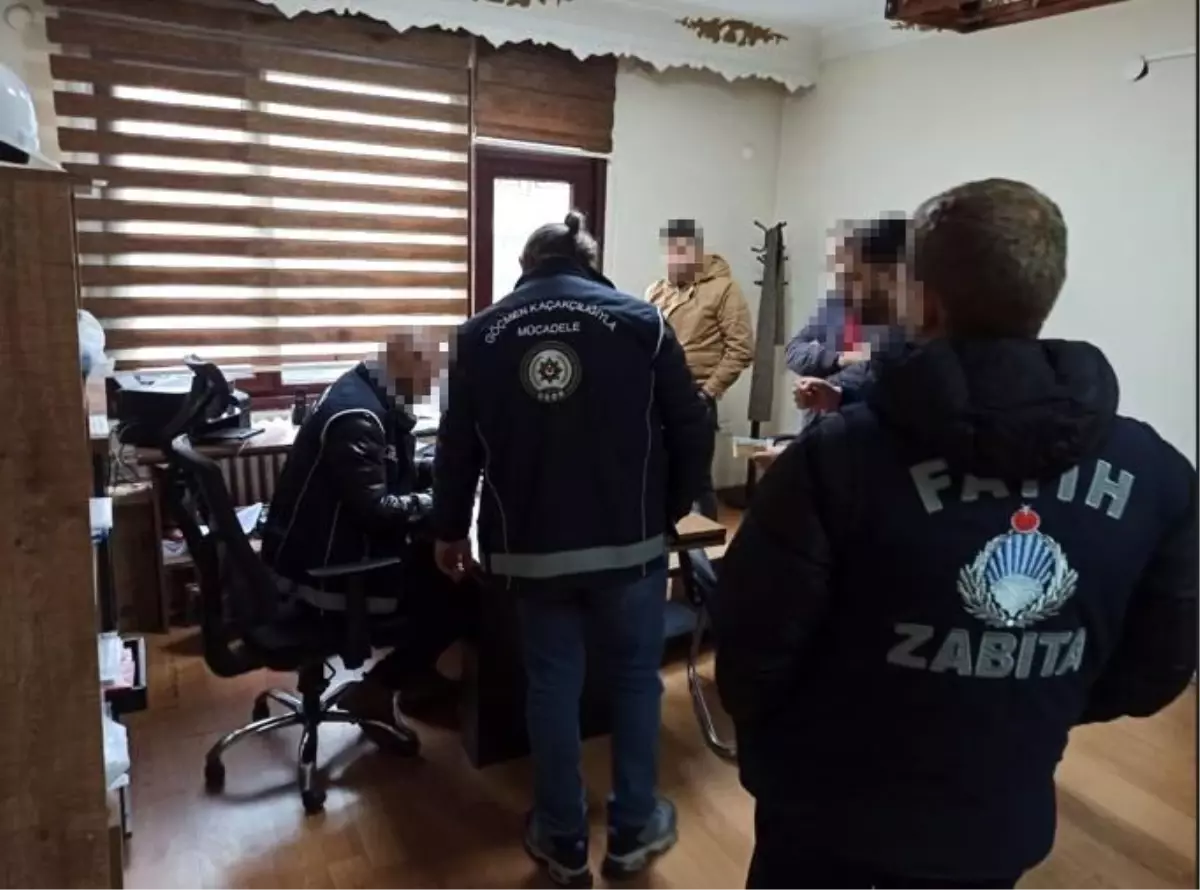 Fatih\'te sahte belgelerle yabancı şahıslara ikamet alan iş yerlerine denetim: 1 milyon 3 bin 100 lira idari para cezası uygulandı