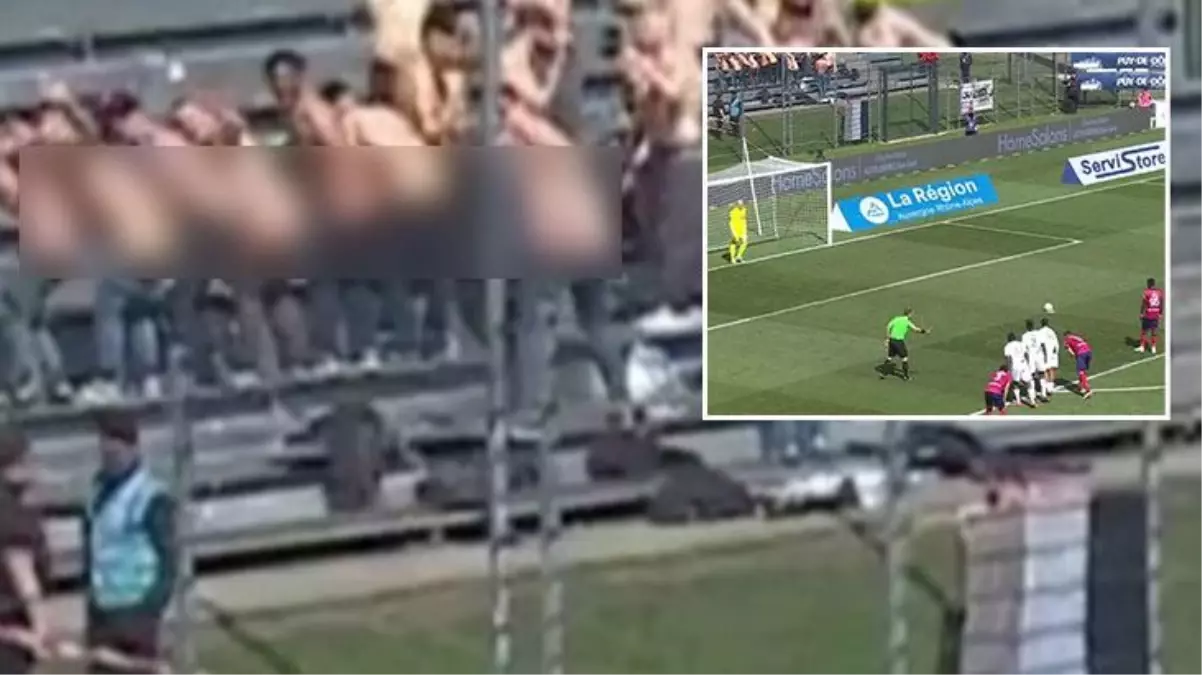 Maçı izleyenler gözlerini kapatmak zorunda kaldı! Futbolcunun dikkatini dağıtmak için pantolon indirdiler