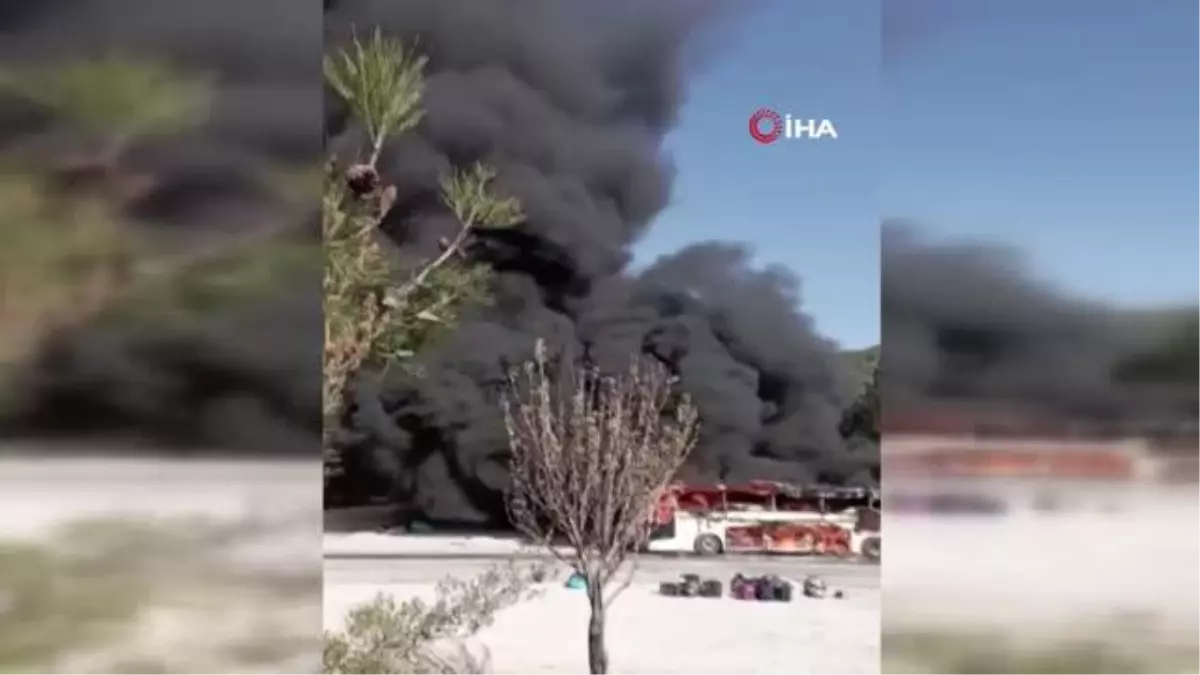 Seyir halindeki otobüs alev alev yandı, facianın eşiğinden dönüldü