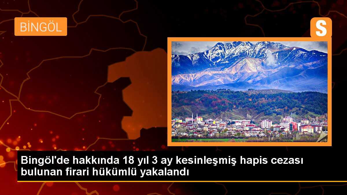 Bingöl\'de hakkında 18 yıl 3 ay kesinleşmiş hapis cezası bulunan firari hükümlü yakalandı