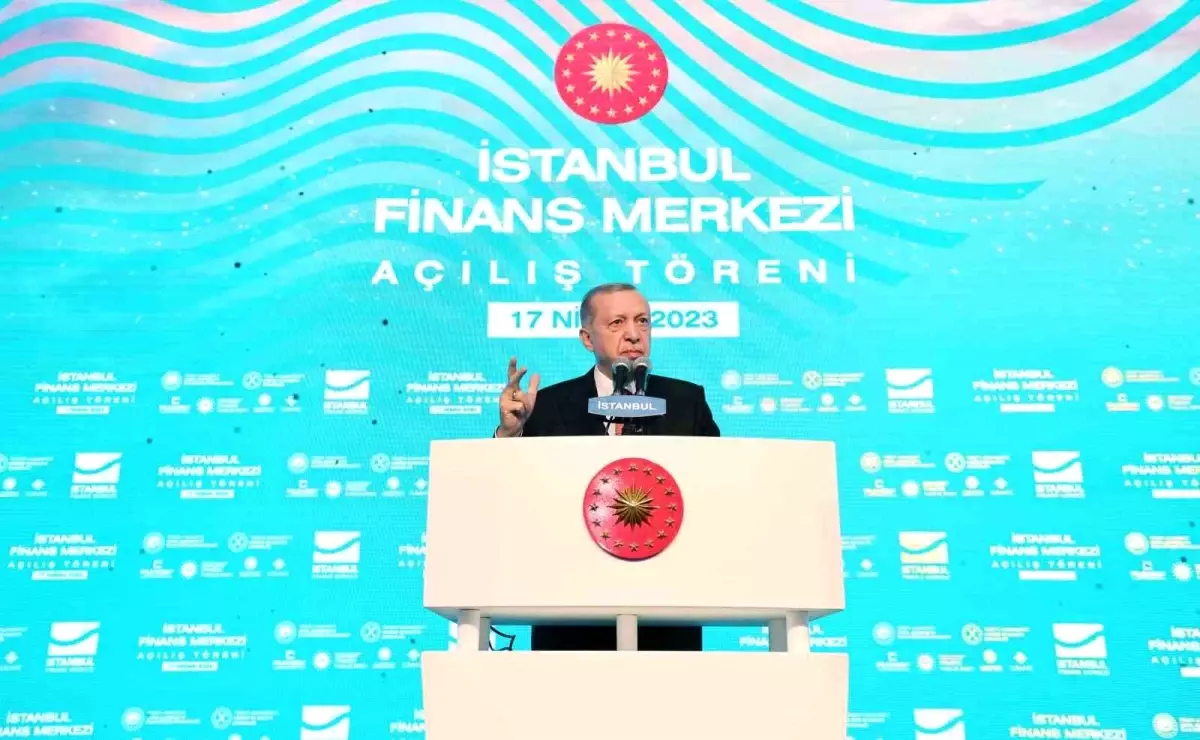 Cumhurbaşkanı Recep Tayyip Erdoğan İstanbul Finans Merkezi açılış töreninde açıklamalarda bulunuyor.