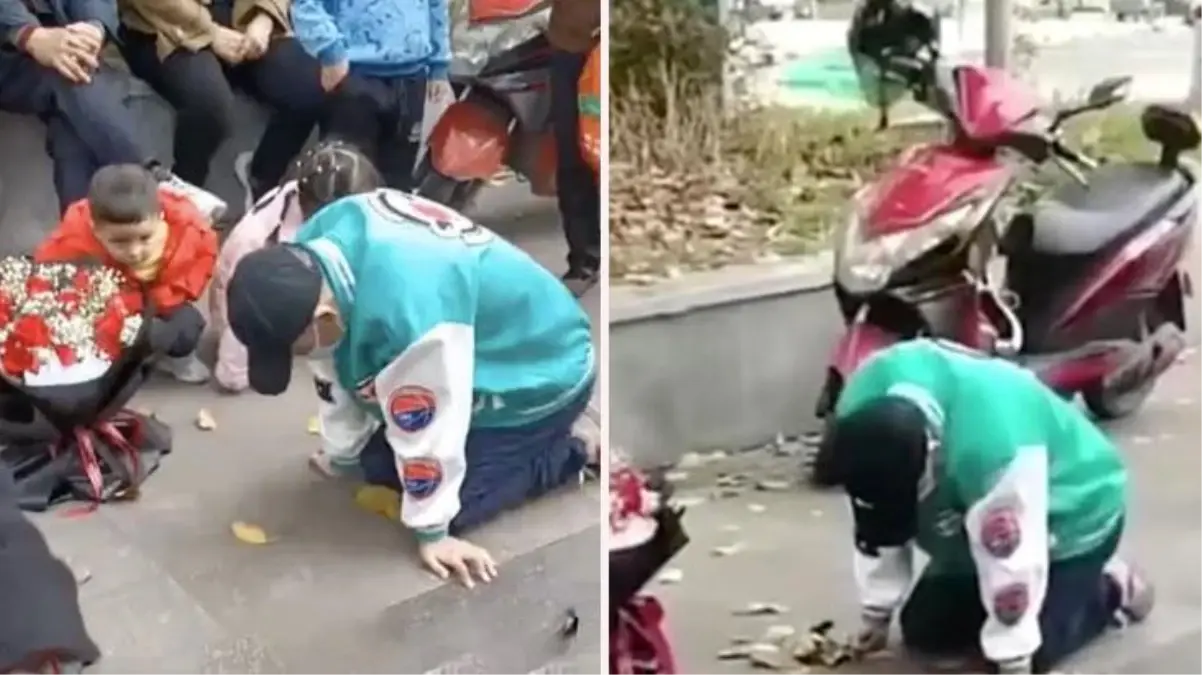 21 boyunca özür diledi! Genç adam, yağmurun altında diz çökerek kız arkadaşını bekledi