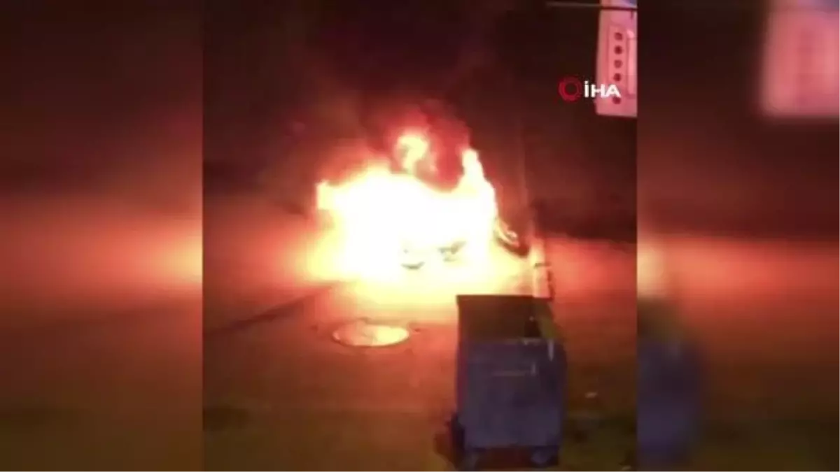 Motosiklet alev topuna döndü