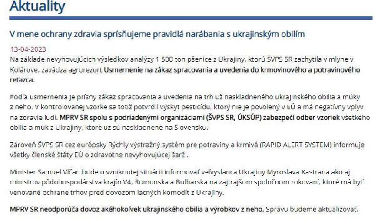 Polonya ve Macaristan\'ın ardından Slovakya da Ukrayna tahıl ithalatını durdurdu