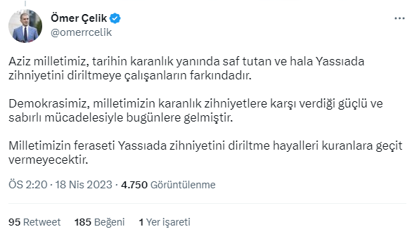 AK Parti'den Akşener'in 'Recep Bey ve arkadaşlarına adil davranacağız' sözlerine sert tepki