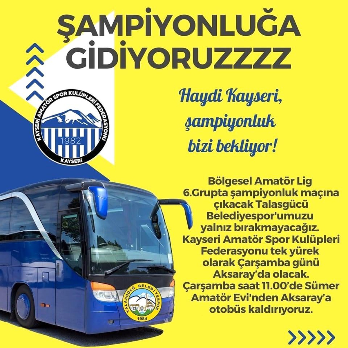 Kayseri ASKF Aksaray\'a otobüs kaldırıyor