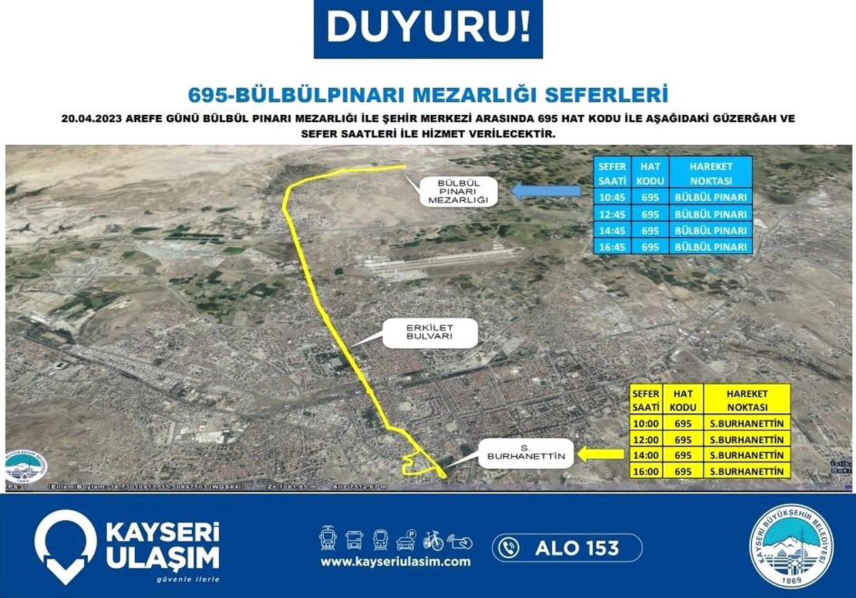 Büyükşehir\'den mezarlıklara ücretsiz ulaşım