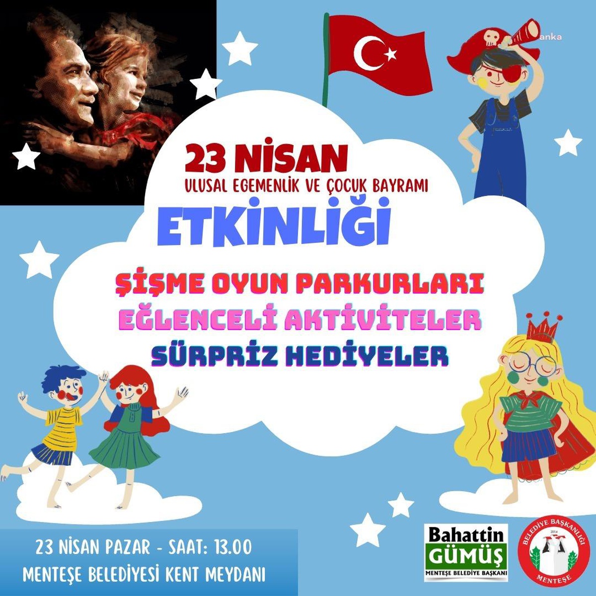 Menteşe\'de 23 Nisan Coşkusu Kent Meydanı\'nda Yaşanacak