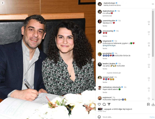 Oyuncu Dağhan Külegeç, 7 yıllık sevgilisiyle evlendi