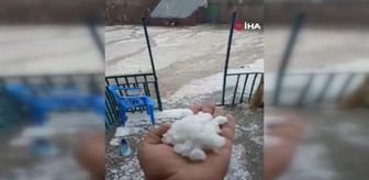 Hazro ilçesinde sağanak yağış sonrası dolu etkisi