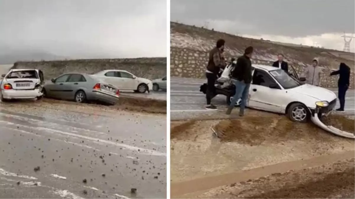 Araçlar peş peşe çarpıştı, o anlar kameralar tarafından kaydedildi! 12 kişi yaralandı