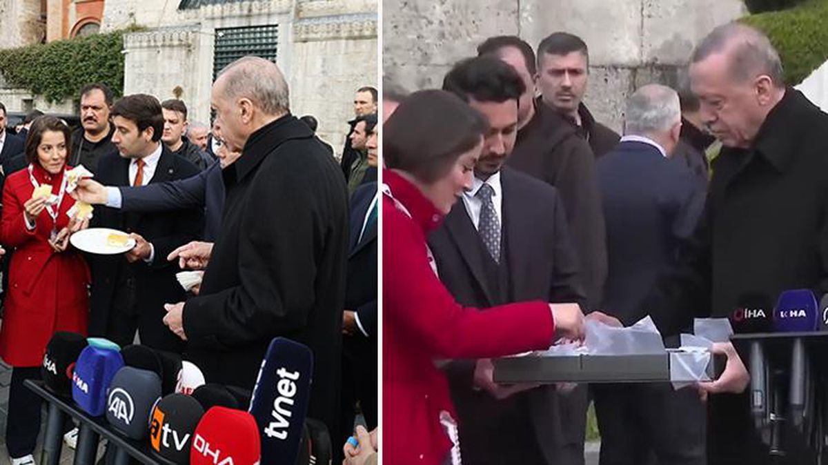 Cumhurbaşkanı Erdoğan'ın çikolata ikram ettiği gazeteciye seslenişi güldürdü: Kız gel gel, her yerde bulamazsın