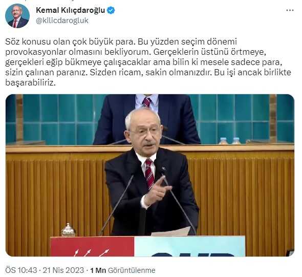 Kılıçdaroğlu: 'Seçim Dönemi Provokasyonlar Olmasını Bekliyorum. Kılıçdaroğlu: 'Seçim Dönemi Provokasyonlar Olmasını Bekliyorum.