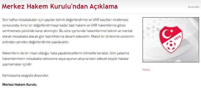 Fenerbahçe, hakem kıyımının ardından TFF ve MHK'yi soru yağmuruna tuttu