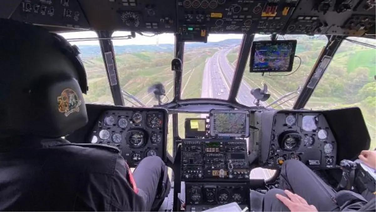 Kocaeli'de jandarma helikopteri destekli trafik denetimi yapıldı