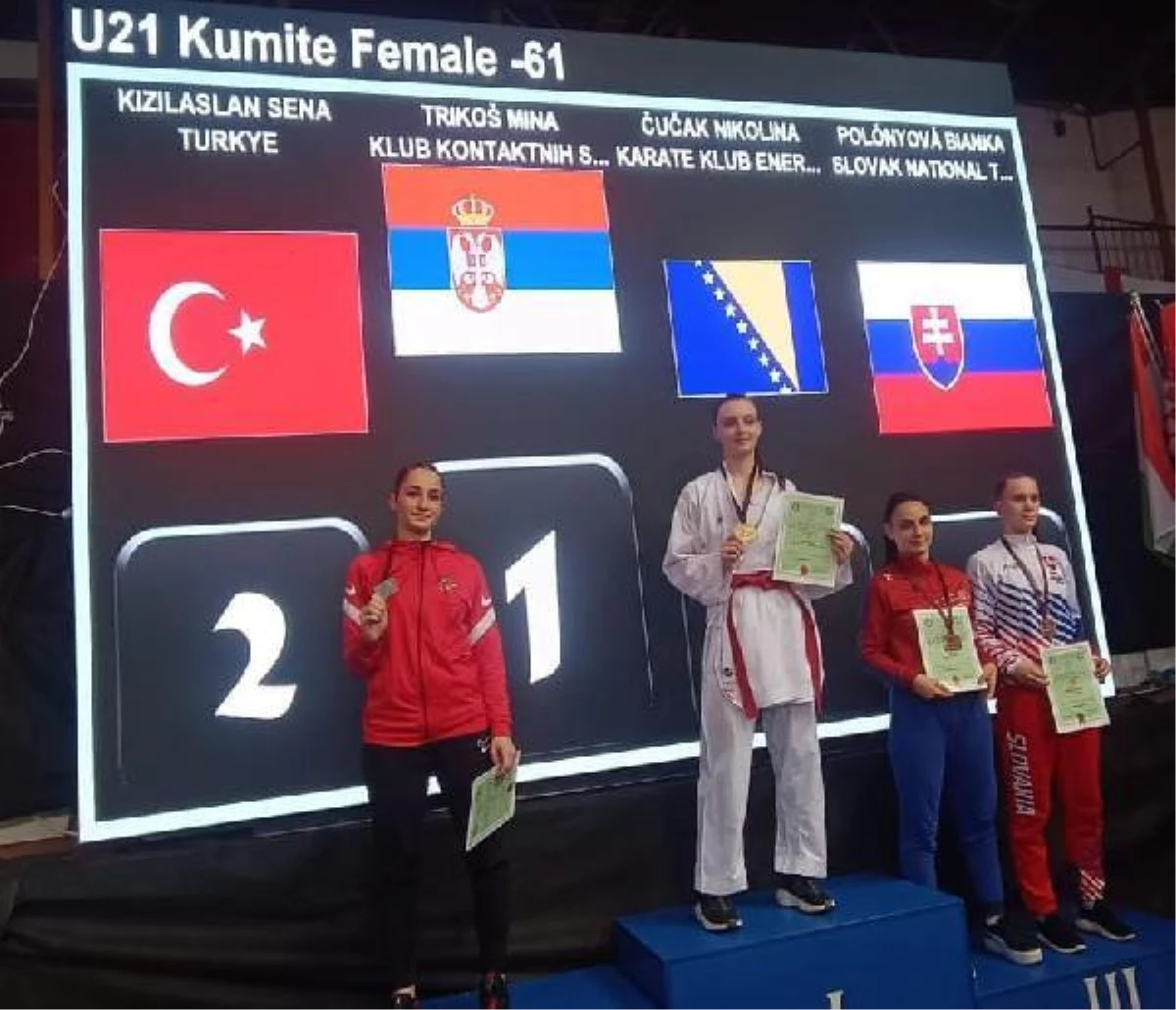 Milli Karateci Sena Kızılaslan Sırbistan\'da Gümüş Madalya Kazandı