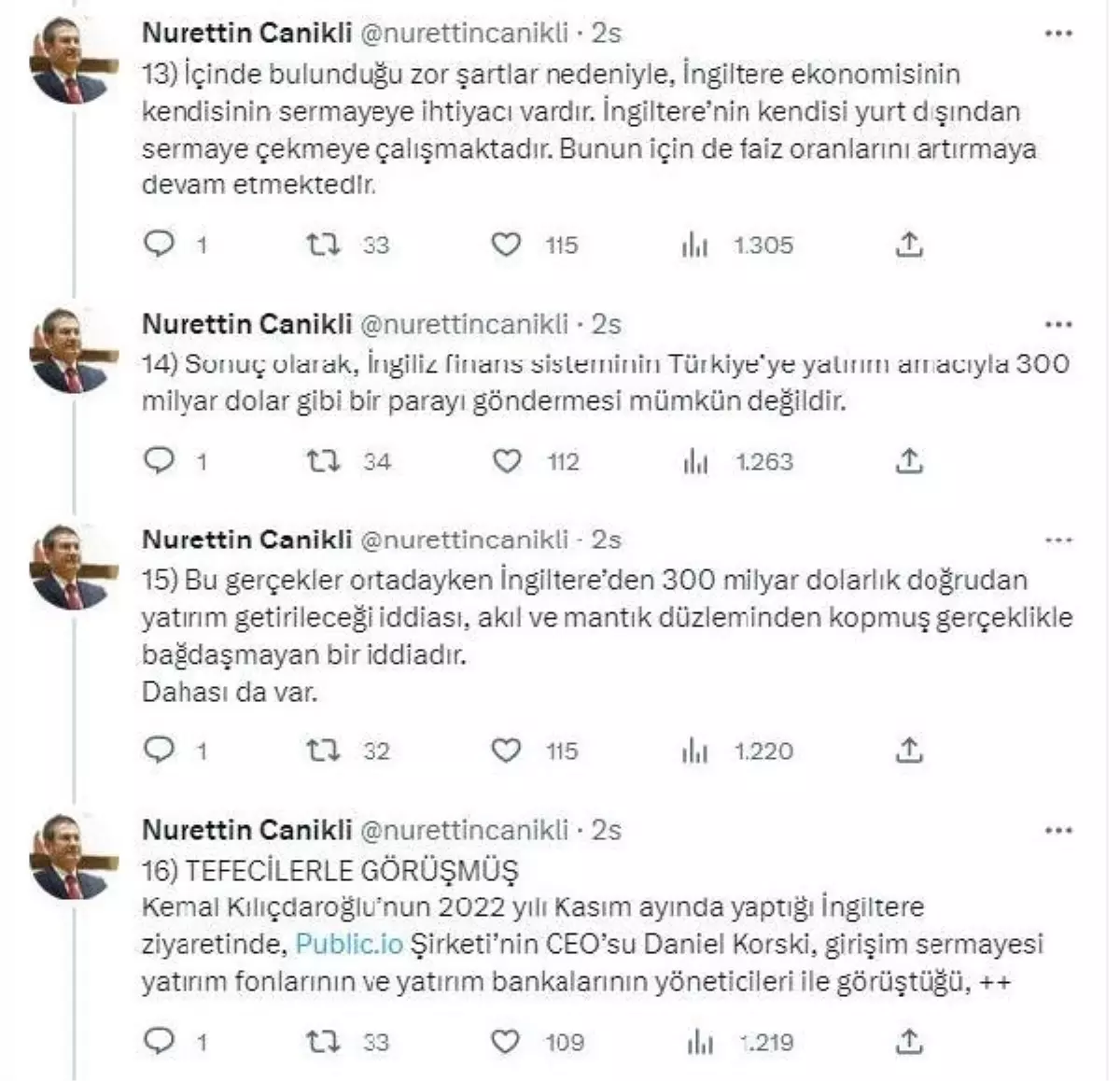 Canikli: İngiliz finans sisteminin Türkiye\'ye 300 milyar dolar göndermesi mümkün değil