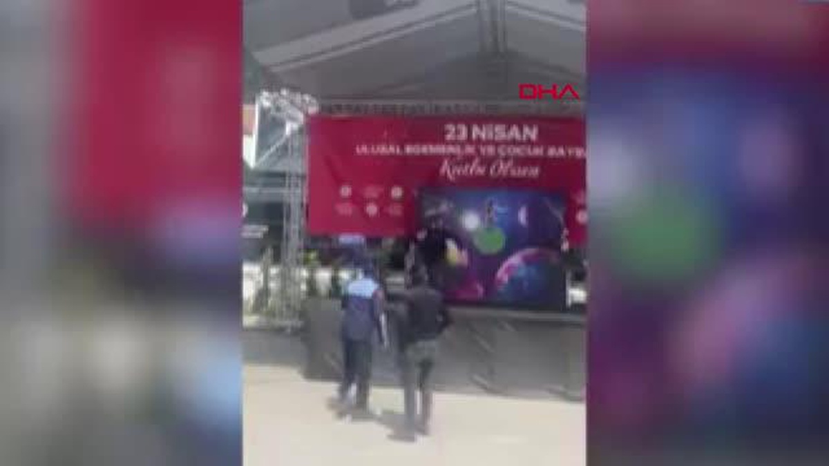 23 Nisan kutlamalarında sahneye çıkan şahıs zabıtayı yaralayarak tutuklandı
