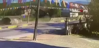 Maneuvering to avoid collision with truck, car crashes into wall... Accident caught on camera