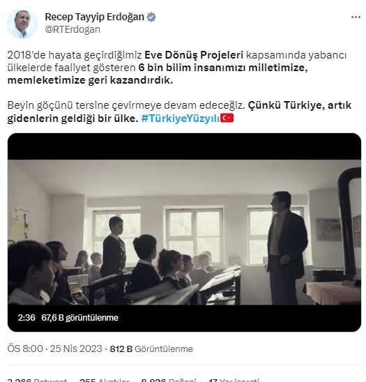 Cumhurbaşkanı Erdoğan: '6 bin bilim insanımızı milletimize, memleketimize geri kazandırdık' Cumhurbaşkanı Erdoğan: '6 bin bilim insanımızı milletimize, memleketimize geri kazandırdık'