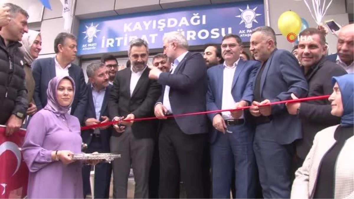 AK Parti İl Başkanı Kabaktepe ve Vekil Adayı Eminmollaoğlu, Kayışdağı İrtibat Bürosu açılışını yaptı