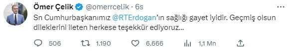 Cumhurbaşkanı Erdoğan'ın sağlık durumuyla ilgili Yardımcısı Fuat Oktay'dan açıklama: Hamdolsun gayet iyi