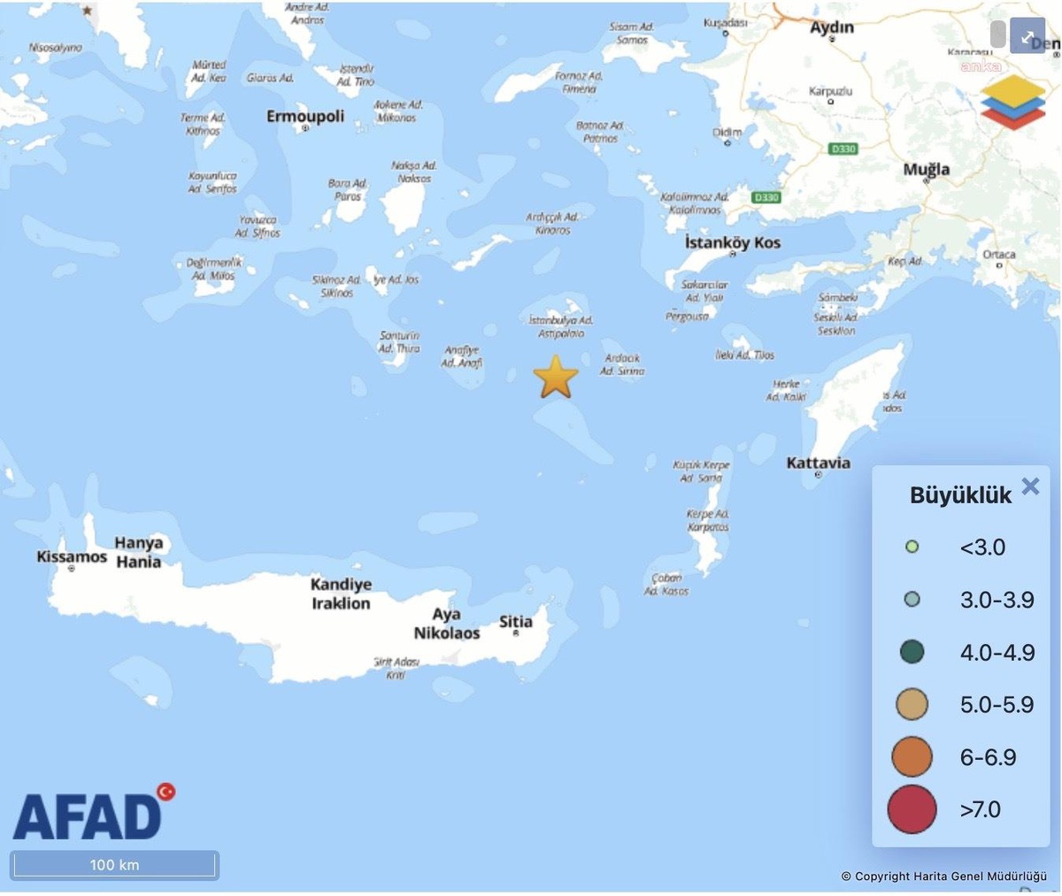 Muğla\'da 5 büyüklüğünde deprem