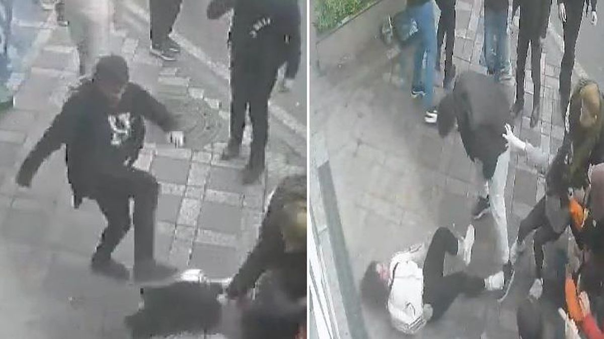 Genç kızın yerde tekmelenerek saçından sürüklendiği yumruklu, bıçaklı kavga kameralara yansıdı