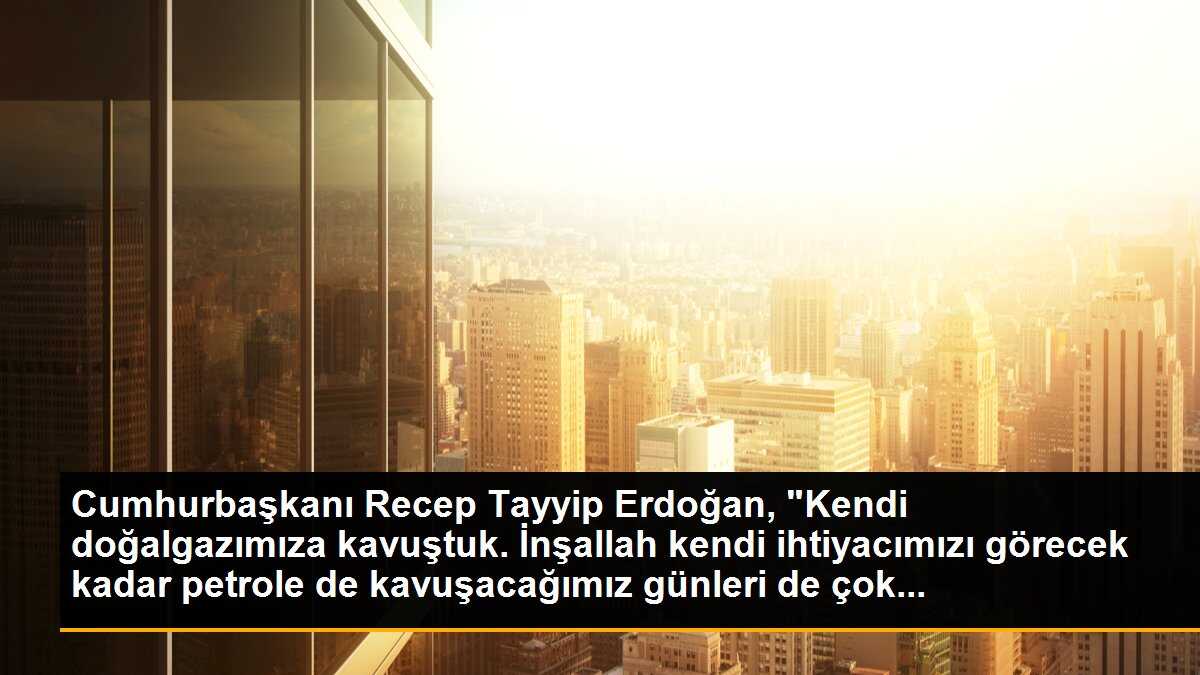 Cumhurbaşkanı Erdoğan: Kendi doğalgazımıza kavuştuk